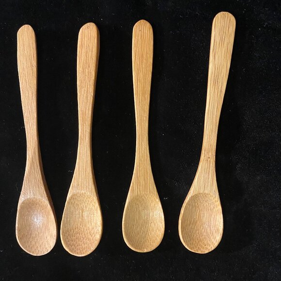 Bamboo Olive/Condiment Spoon Set (4) – 4.25” Handcrafted - Picture 1 of 3
